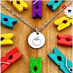 Silver Apple Coin Necklace